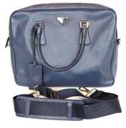 Prado Saffiano Travel Briefcase Baltic Blue