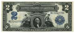 Crisp 1899 Series Large Size $2 Silver Certificate