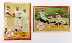 2 Topps 1961 World Series Baseball Cards