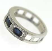 Charming White Gold Sapphire and Diamond Ring