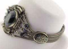 Sterling Silver Oval Hematite Multi Row Bracelet