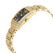 Seiko Diamond Black Dial Yellow Gold-tone Ladies Watch
