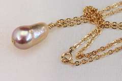 Perfect Pink Pearl Necklacce