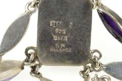 Sterling Silver David Godinez Hematite Amethyst Statement Necklace