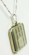 Early White Gold-Filled Locket & Sterling Chain