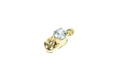 10K Yellow Gold Blue Topaz 3D Baby Shoe Bootie Sneaker Charm/Pendant