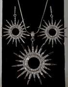 Sterling Silver Sunshine Necklace and Earrings