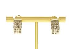 10K Yellow Gold 1.08 Ctw Diamond Semi Hoop French Clip Earrings