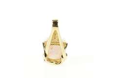 14K Yellow Gold Cushion Syn. Opal Cubic Zirconia Statement Pendant