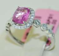 Pretty 18kt Pink Sapphire and Diamond Ring
