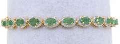 Vivacious Emerald & Diamond Bracelet in Vermeil
