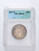 MS63 1877-S Seated Liberty Half Dollar - Graded ICG