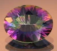 Rainbow color 6.89ct concave cut Mystic Quartz