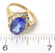 Enchanting Tanzanite & Diamond Ring in 14KT Yellow Gold