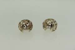Sterling Silver Filigree Wide Hoop Earrings