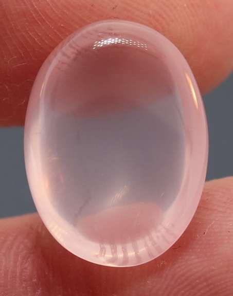 Glowing! 14.77ct powder pink Rose Quartz cabochon