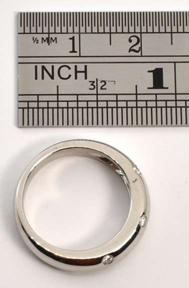 Contemporary Platinum Band with Diamonds