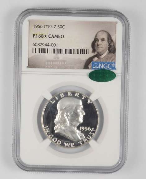 PF68* CAM 1956 Franklin Half Dollar - Type 2 - CAC - Graded NGC