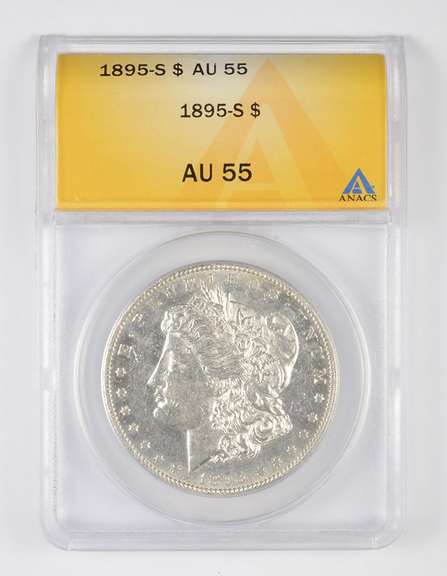 AU55 1895-S Morgan Silver Dollar - Graded ANACS