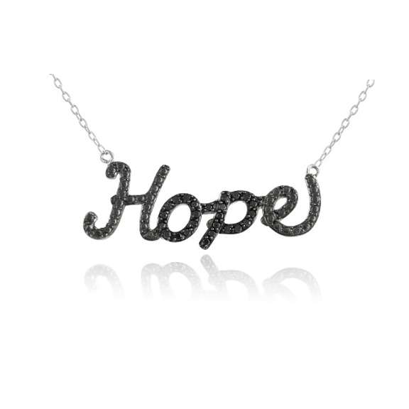 Sterling Silver 1/4ct Black Diamond "Hope" Necklace