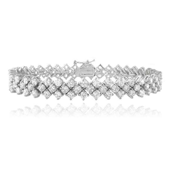 13ct Cubic Zirconia Chevron Tennis Bracelet