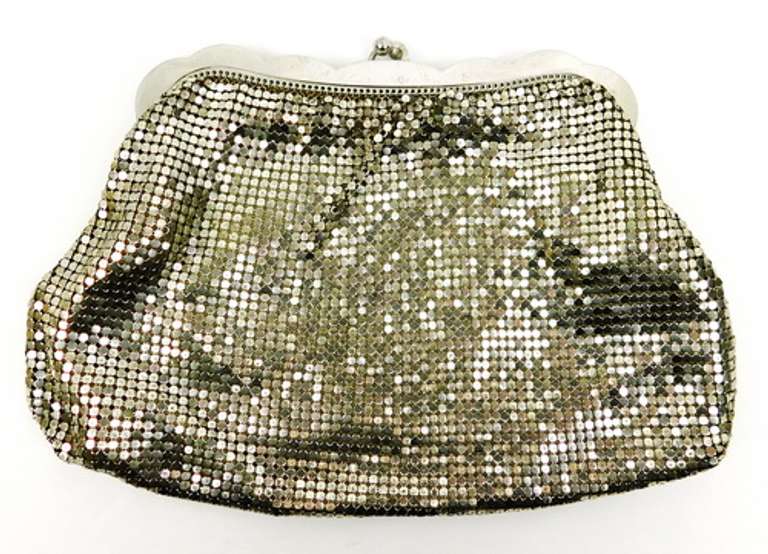 Vintage Whiting & Davis Silver Mesh Clutch Purse
