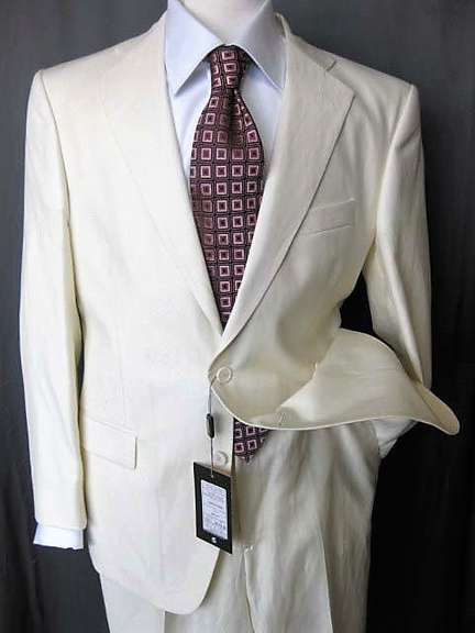 100% Linen Slim Fit Suit, Made In Italy