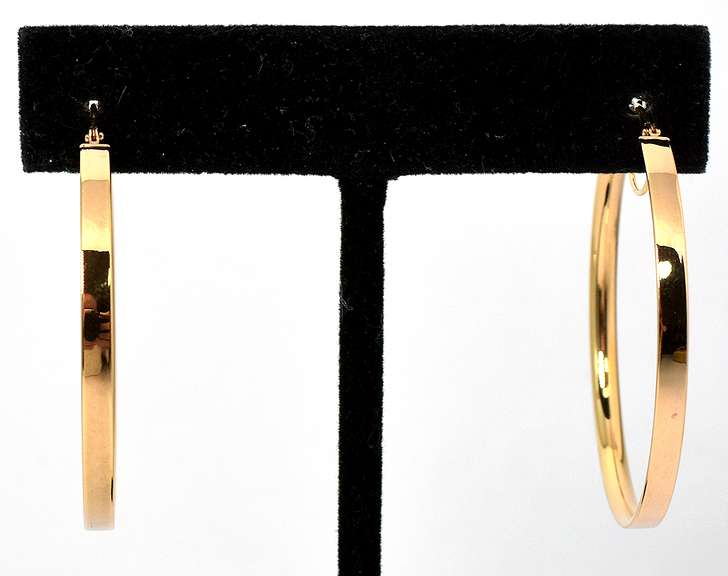Fun Flat 14KT Rose Gold Hoop Earrings