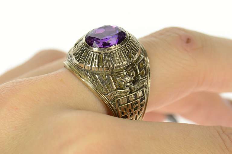 10K White Gold 1987 Johns Hopkins University Men's Class Ring