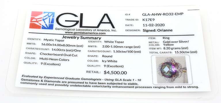 Captivating Mystic Topaz & White Topaz Ring in Vermeil