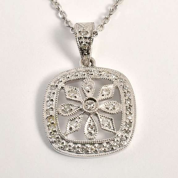 Darling Diamond Pendant Necklace in 14K WG