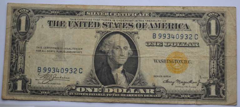 1934 A North  Africa $ 1 Silver Cert Emergency  Issue