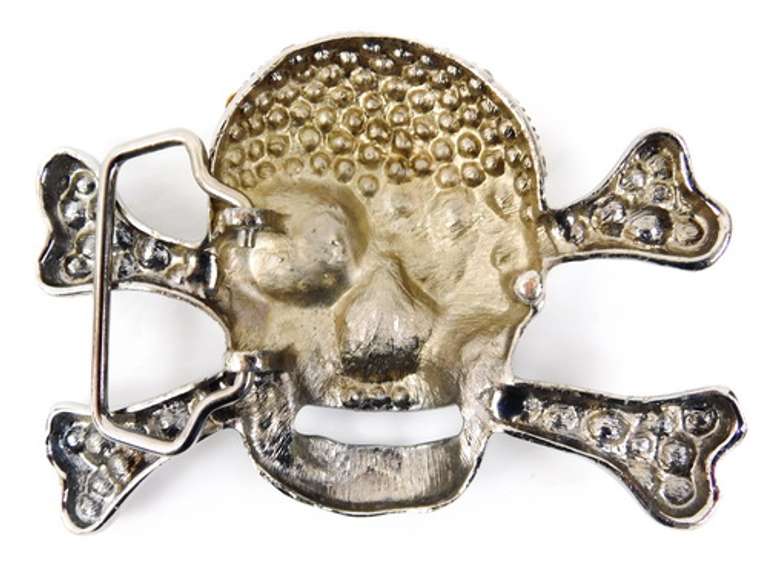 Big Rhinestone Skull Belt Buckle