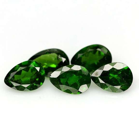 Steller 3.79ct 6 piece set of top color Chrome Diopside