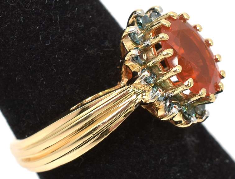 Unique Gemstone Ring in 14KT