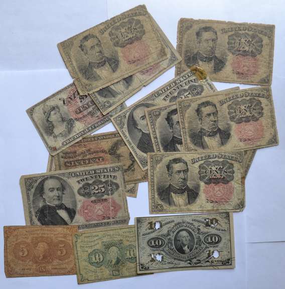 15 Note Lot Of Fractional Currency