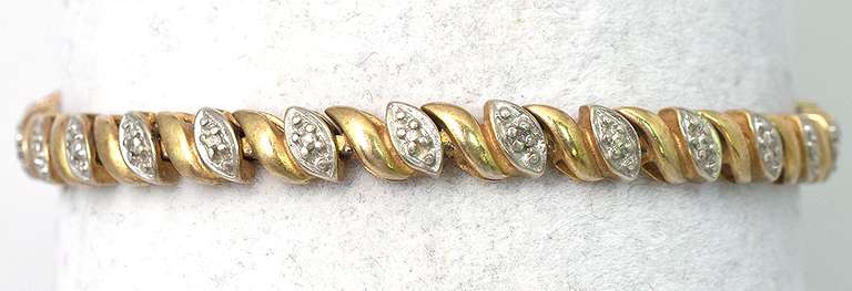 2-Tone Vermeil Bracelet with Diamond Accent