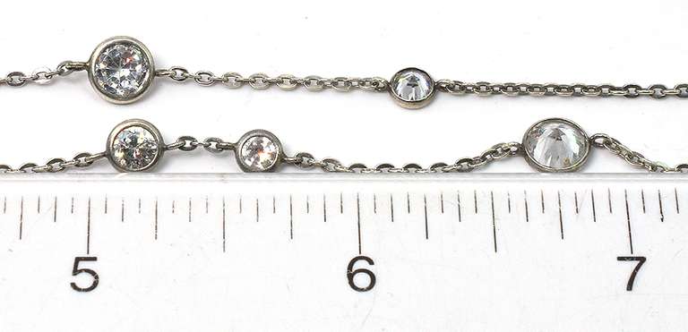 Pair of CZ Layering Necklaces in Sterling Silver