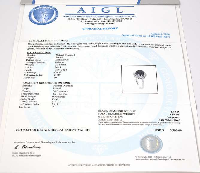 Mesmerizing 14KT Black Diamond Ring