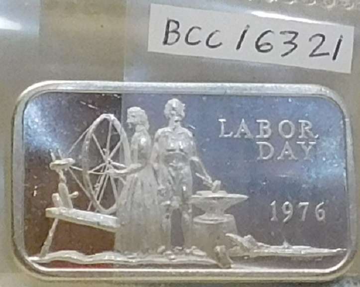 1 Oz Silver Ingot:  Labor Day