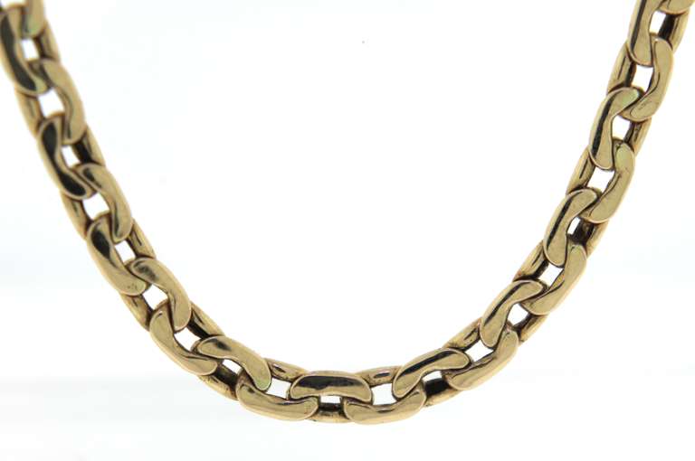 Pleasing Yellow Gold Modified Curb Link Chain Necklace