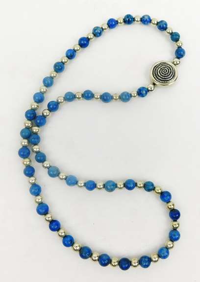 Carolyn Pollack Sterling & Lapis Bead Necklace