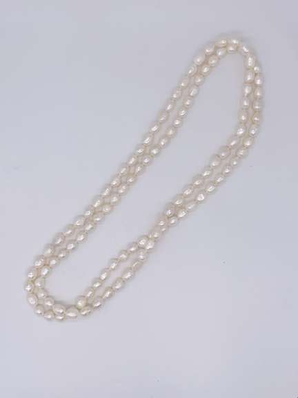 Beautiful 46 inch Long Pearl Necklace