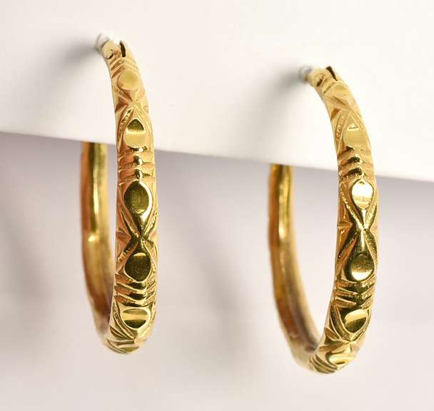 Bright Yellow 21k Half Dollar Sized Earrings