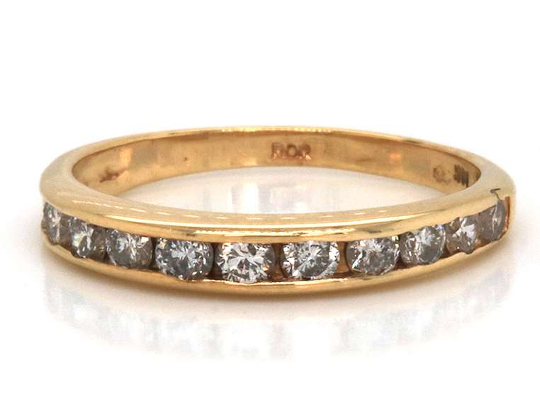 Pretty 14kt YG Channel Set Diamond Ring