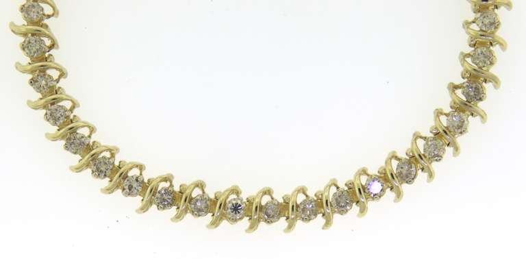 Gorgeous 14kt YG 4.50CTW Diamond "S"-Link Tennis Bracelet