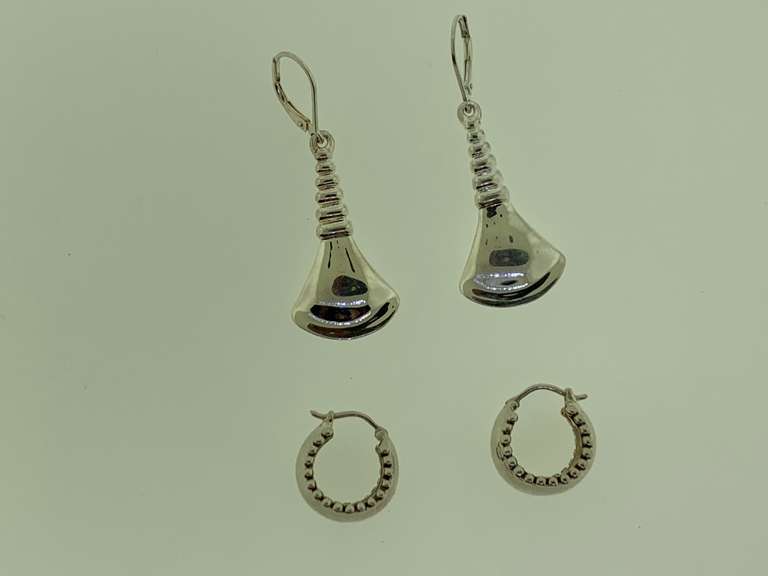 Sterling Silver Two Pair Lot Earrings