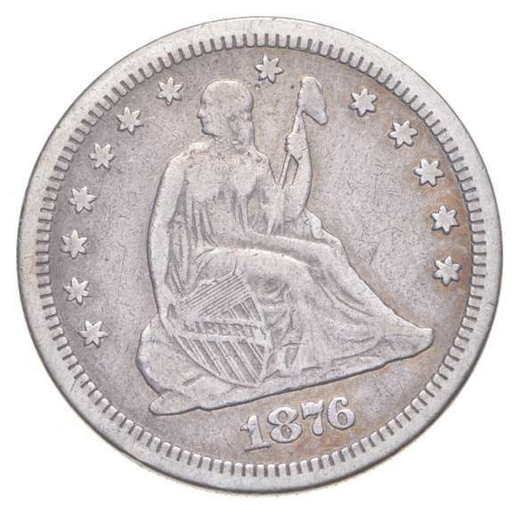 1876-CC Seated Liberty Quarter
