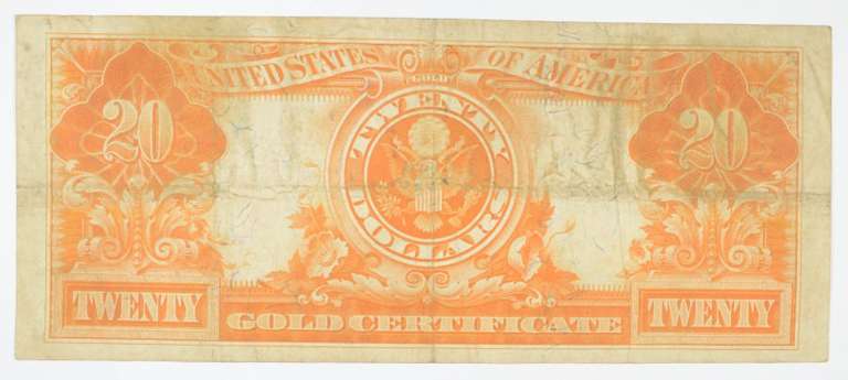 1922 $20 United States Gold Certificate - Large Note