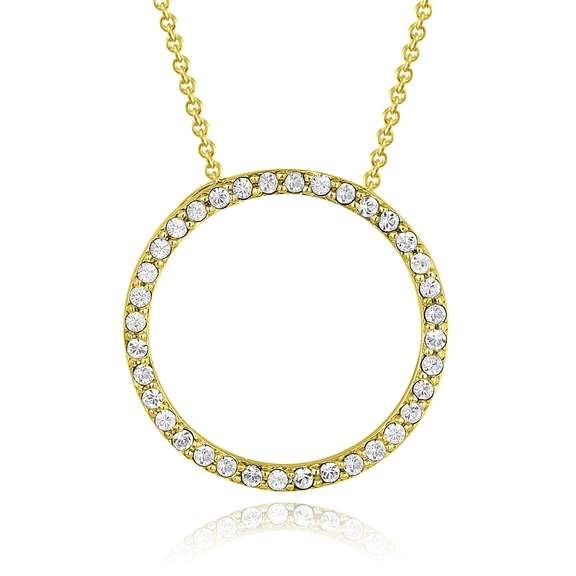Gold Tone Swarovski Elements Eternity Necklace
